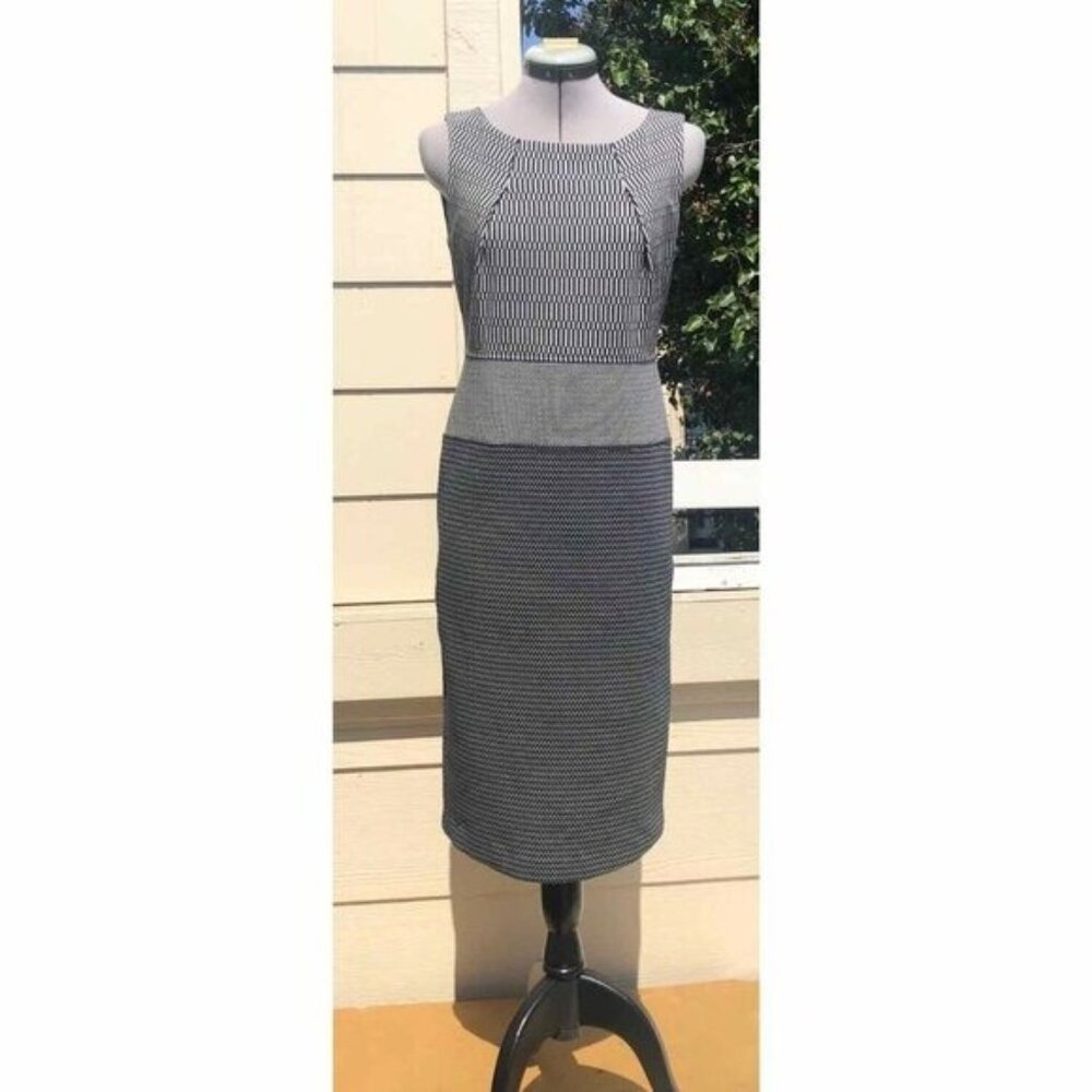 Max Mara Black White Sheath Dress Career Office